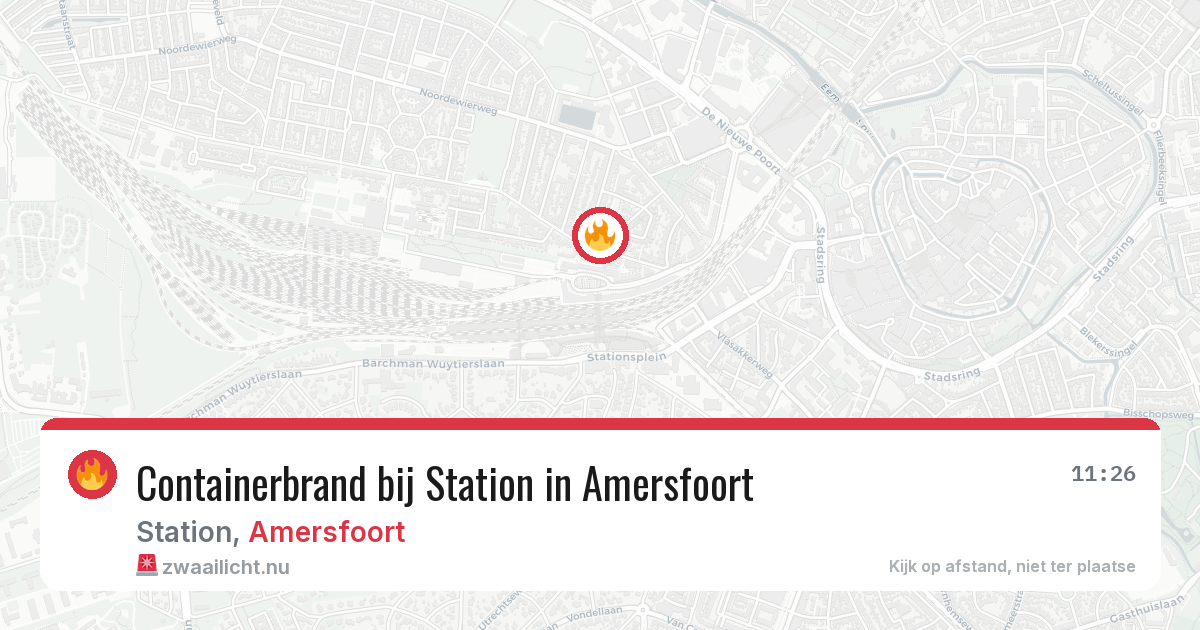 Containerbrand bij Station in Amersfoort — 21 mrt 2026
