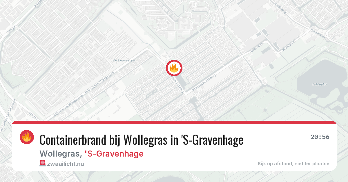 Containerbrand bij Wollegras in 'S-Gravenhage — 25 jul 2026