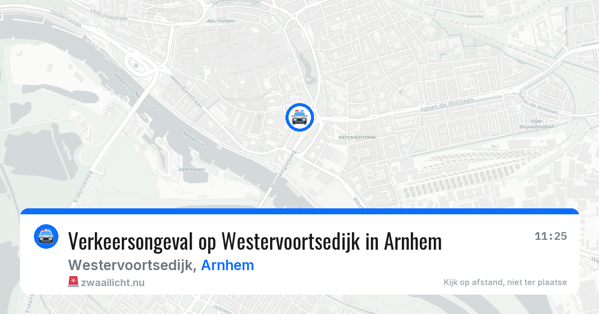 Verkeersongeval op Westervoortsedijk in Arnhem — 15 jul 2026