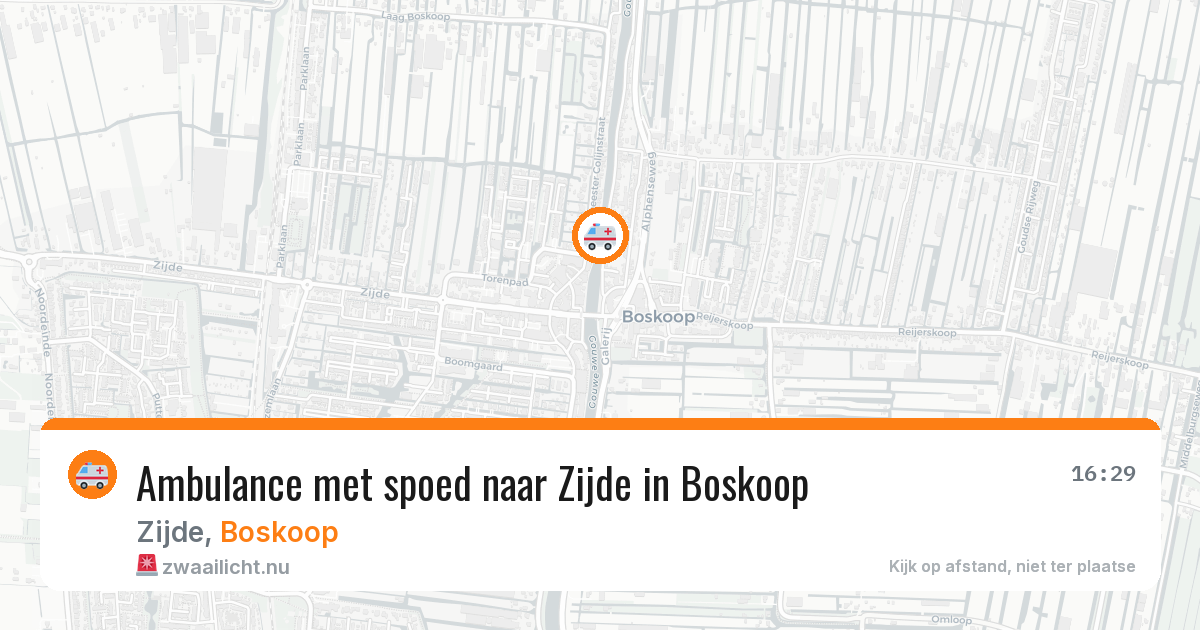 Ambulance met spoed naar Zijde in Boskoop — 16 mrt 2026