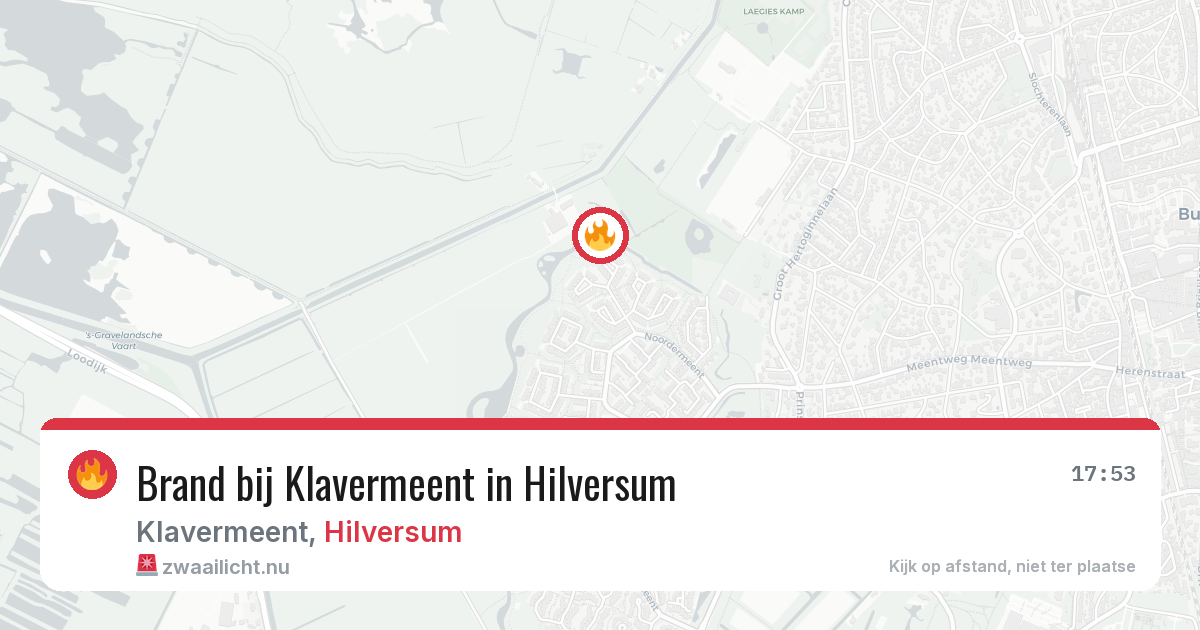 Brand bij Klavermeent in Hilversum — 28 mei 2026