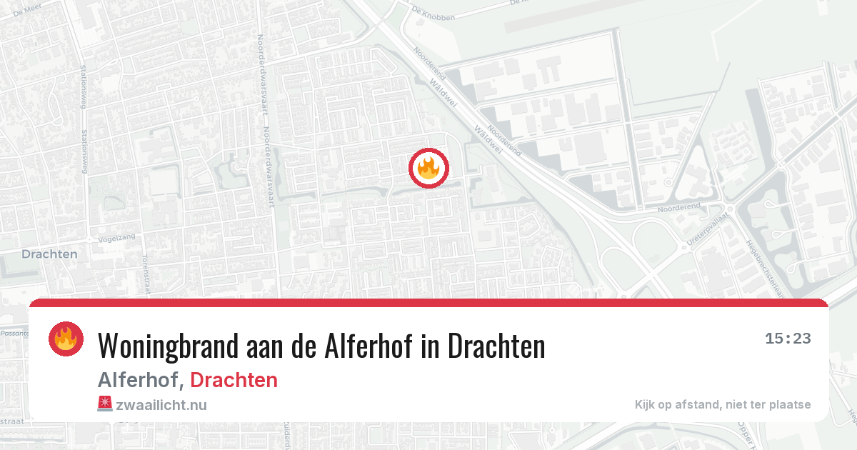 Woningbrand aan de Alferhof in Drachten — 17 apr 2026