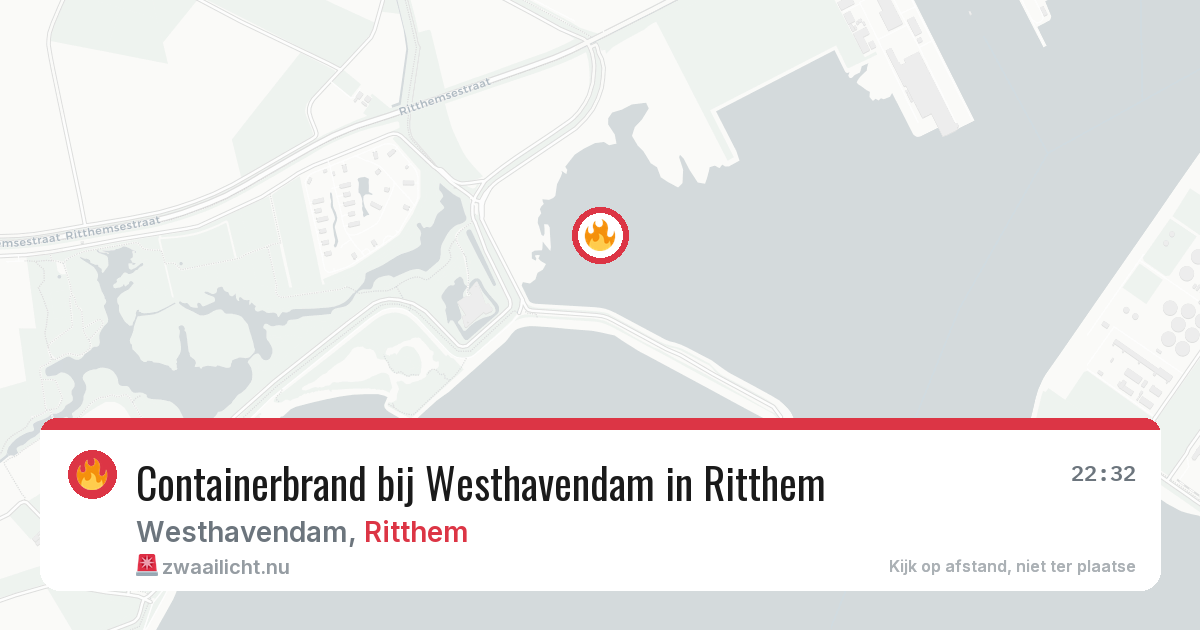 Containerbrand bij Westhavendam in Ritthem — 25 jul 2026