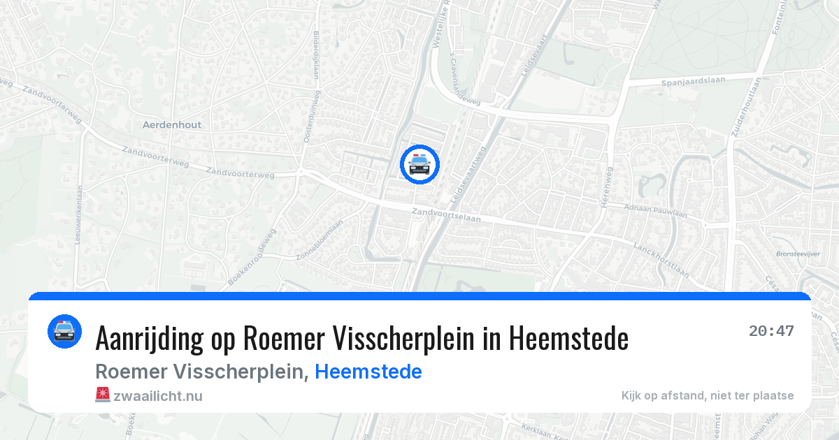Aanrijding op Roemer Visscherplein in Heemstede — 11 jul 2026