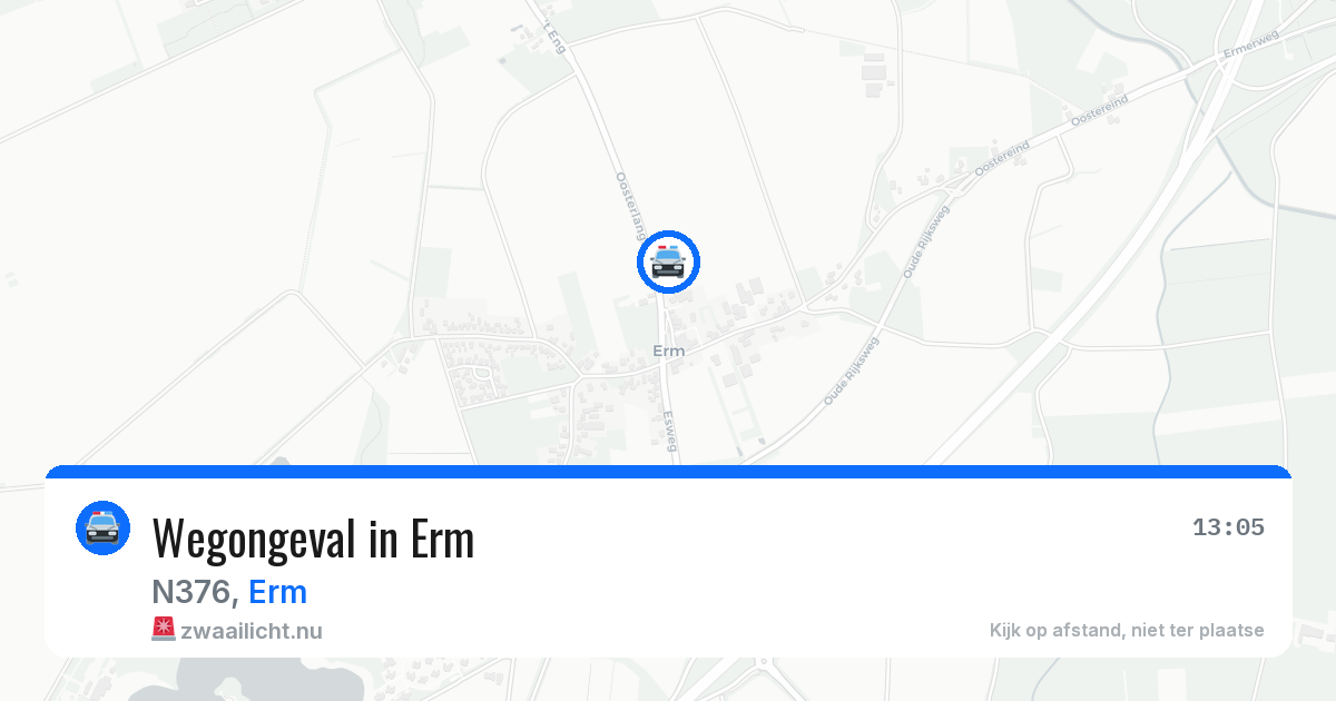 Wegongeval in Erm — 16 jul 2026