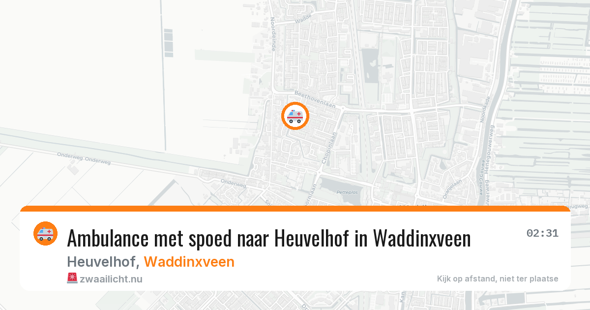 Ambulance met spoed naar Heuvelhof in Waddinxveen — 26 mrt 2026