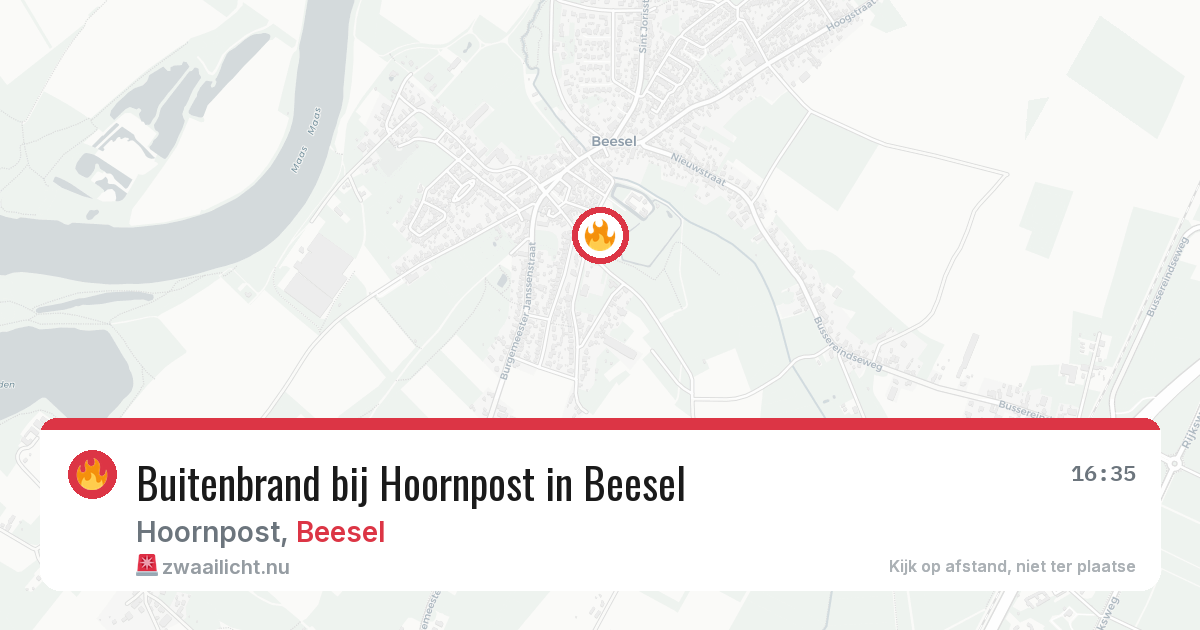 Buitenbrand bij Hoornpost in Beesel — 24 mrt 2026
