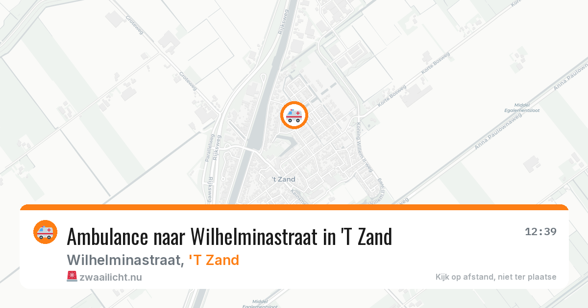 Ambulance naar Wilhelminastraat in 'T Zand — 13 jul 2026