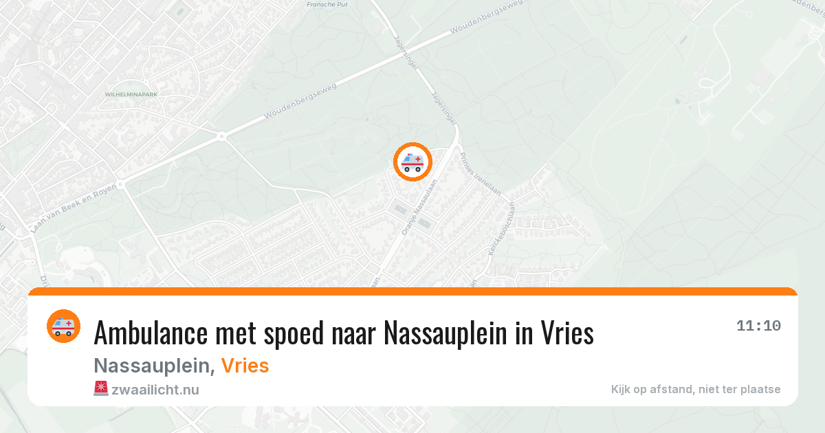 Ambulance met spoed naar Nassauplein in Vries — 25 mrt 2026