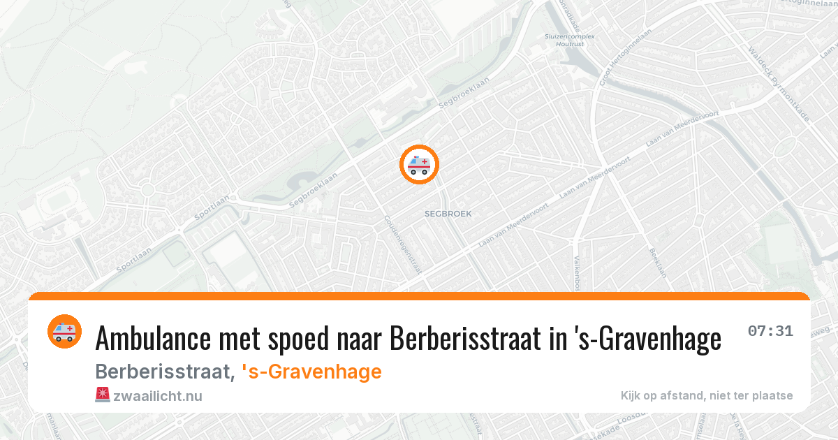 Ambulance met spoed naar Berberisstraat in 's-Gravenhage — 17 jul 2026