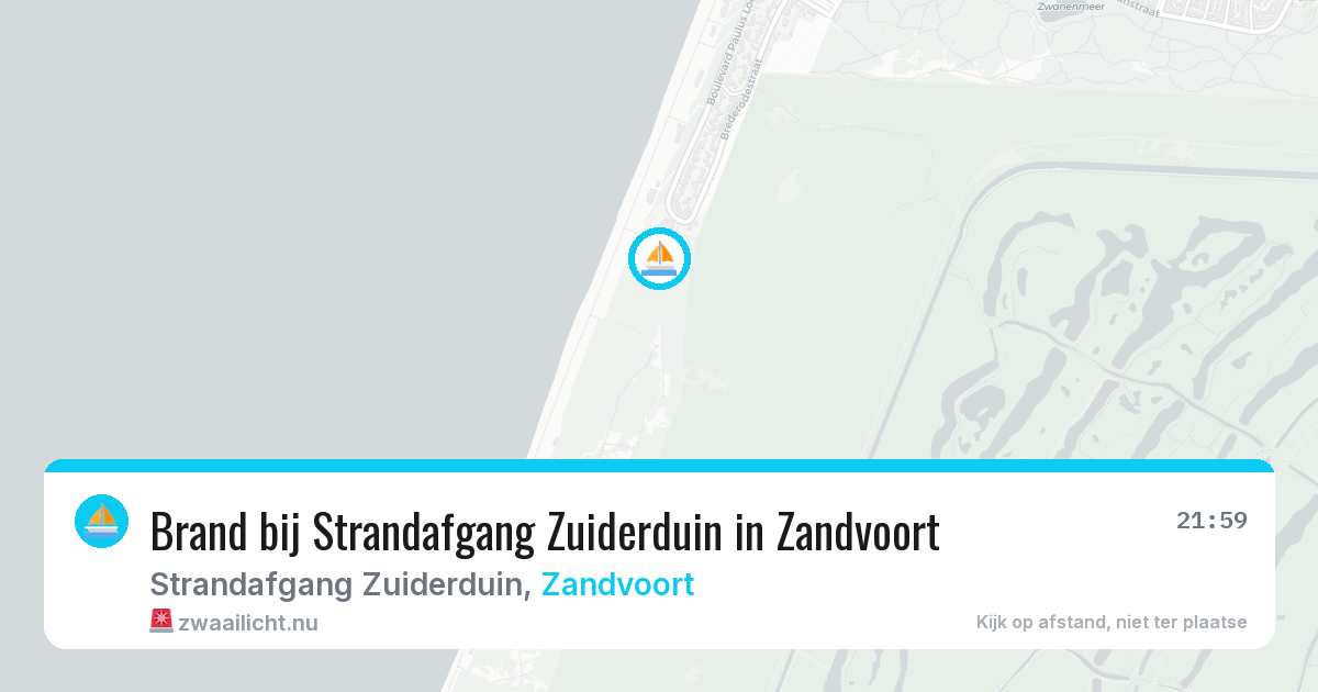 Brand bij Strandafgang Zuiderduin in Zandvoort — 6 jun 2026