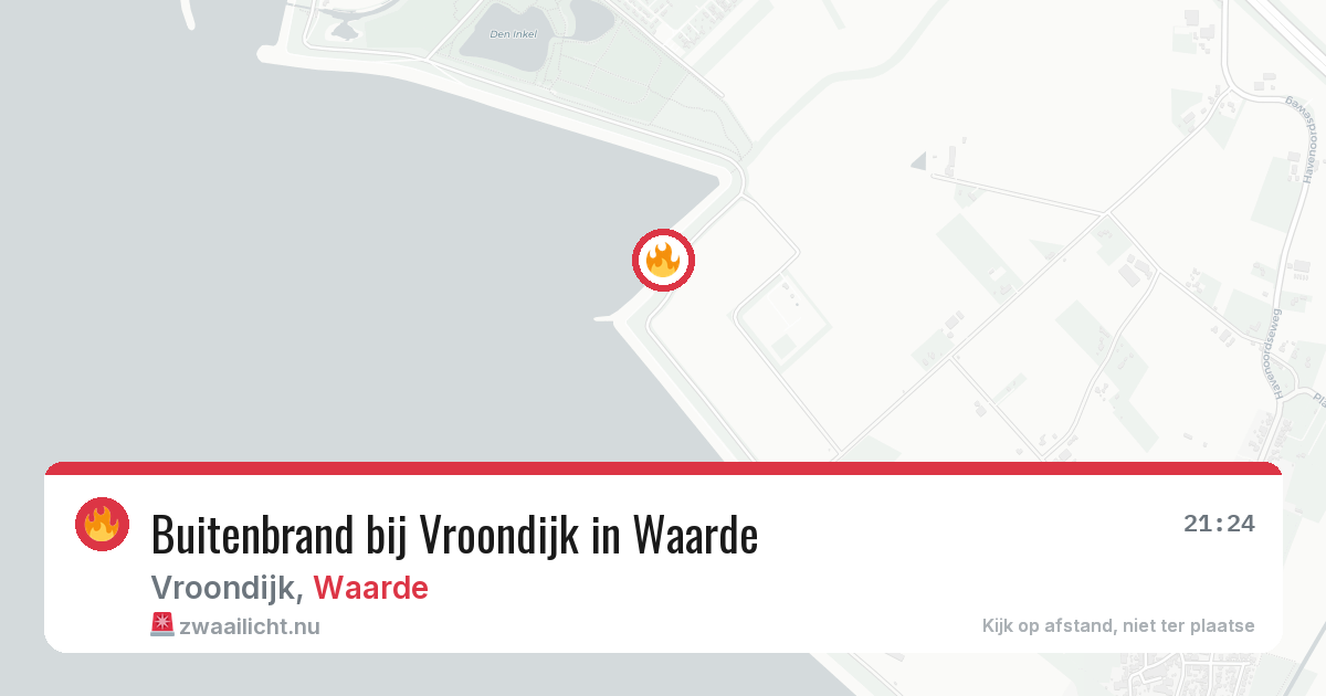Buitenbrand bij Vroondijk in Waarde — 27 apr 2026