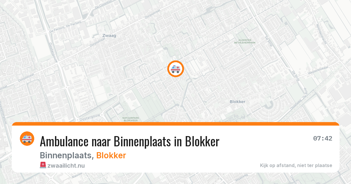 Ambulance naar Binnenplaats in Blokker — 26 apr 2026