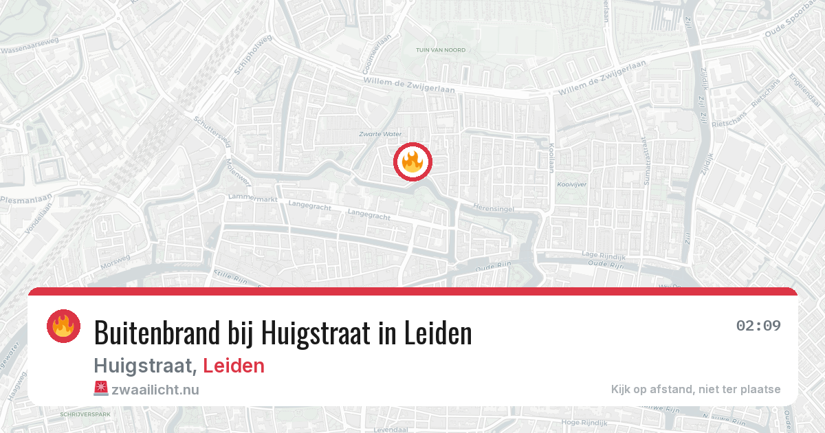 Buitenbrand bij Huigstraat in Leiden — 16 jul 2026