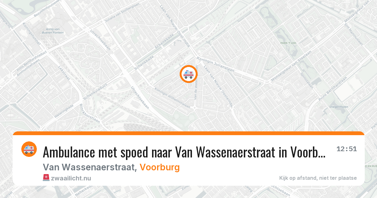 Ambulance met spoed naar Van Wassenaerstraat in Voorburg — 14 jul 2026