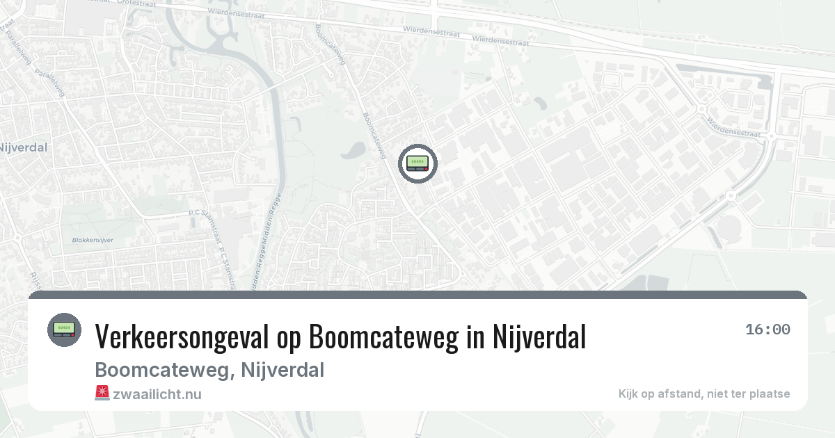 Verkeersongeval op Boomcateweg in Nijverdal — 16 jul 2026