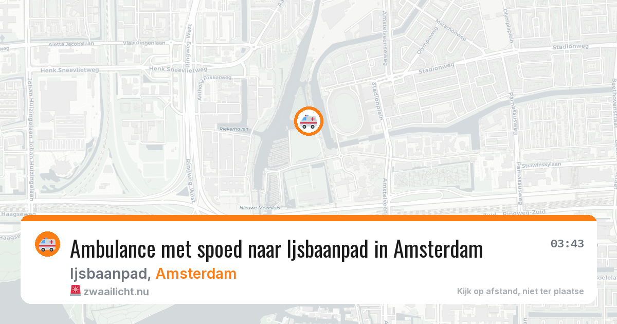Ambulance met spoed naar Ijsbaanpad in Amsterdam — 22 jul 2026