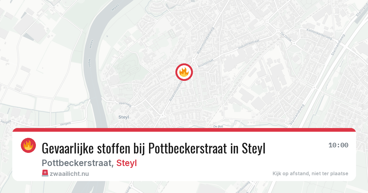 Gevaarlijke stoffen bij Pottbeckerstraat in Steyl — 18 feb 2026