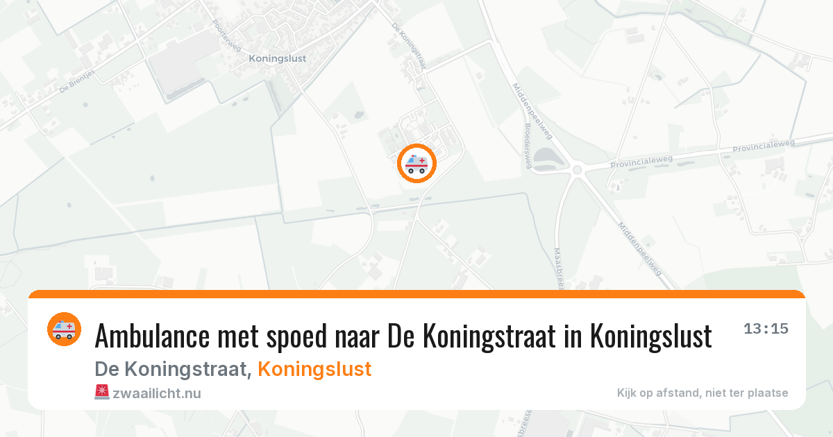 Ambulance met spoed naar De Koningstraat in Koningslust — 18 jun 2026