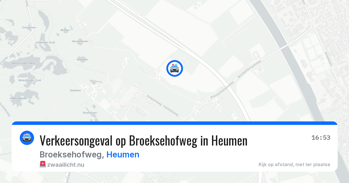 Verkeersongeval op Broeksehofweg in Heumen — 24 jul 2026