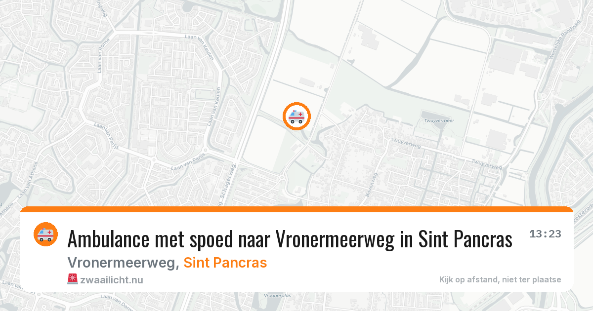 Ambulance met spoed naar Vronermeerweg in Sint Pancras — 1 feb 2026