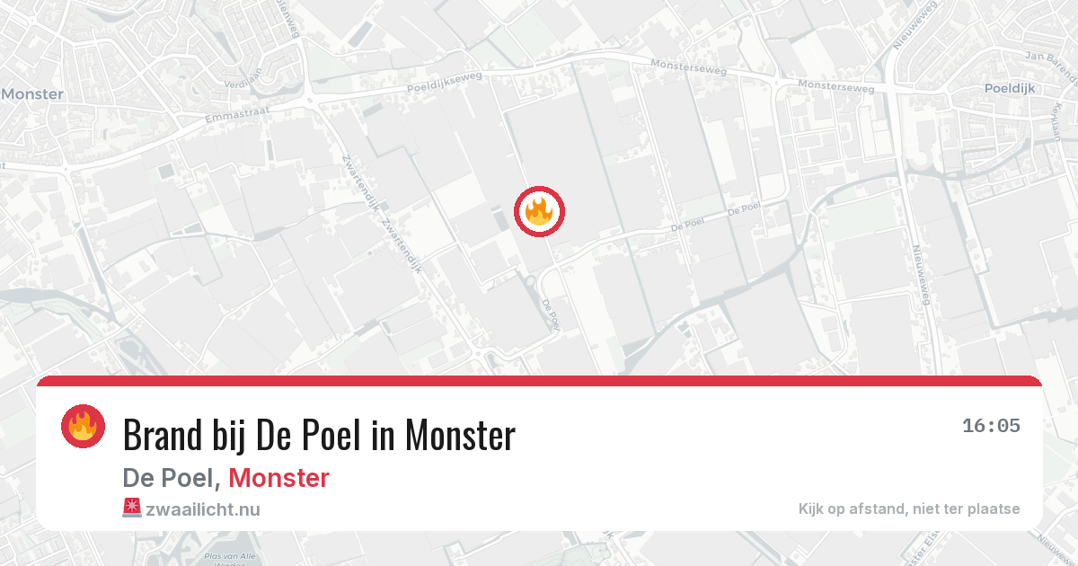 Brand bij De Poel in Monster — 11 mei 2026