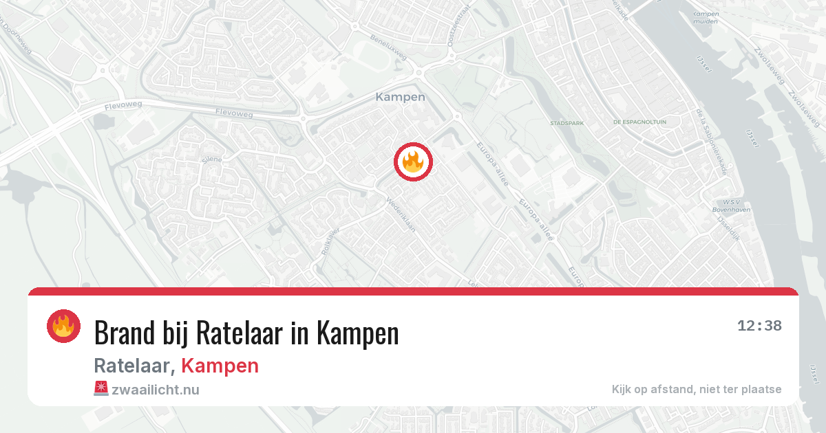 Brand bij Ratelaar in Kampen — 25 jul 2026