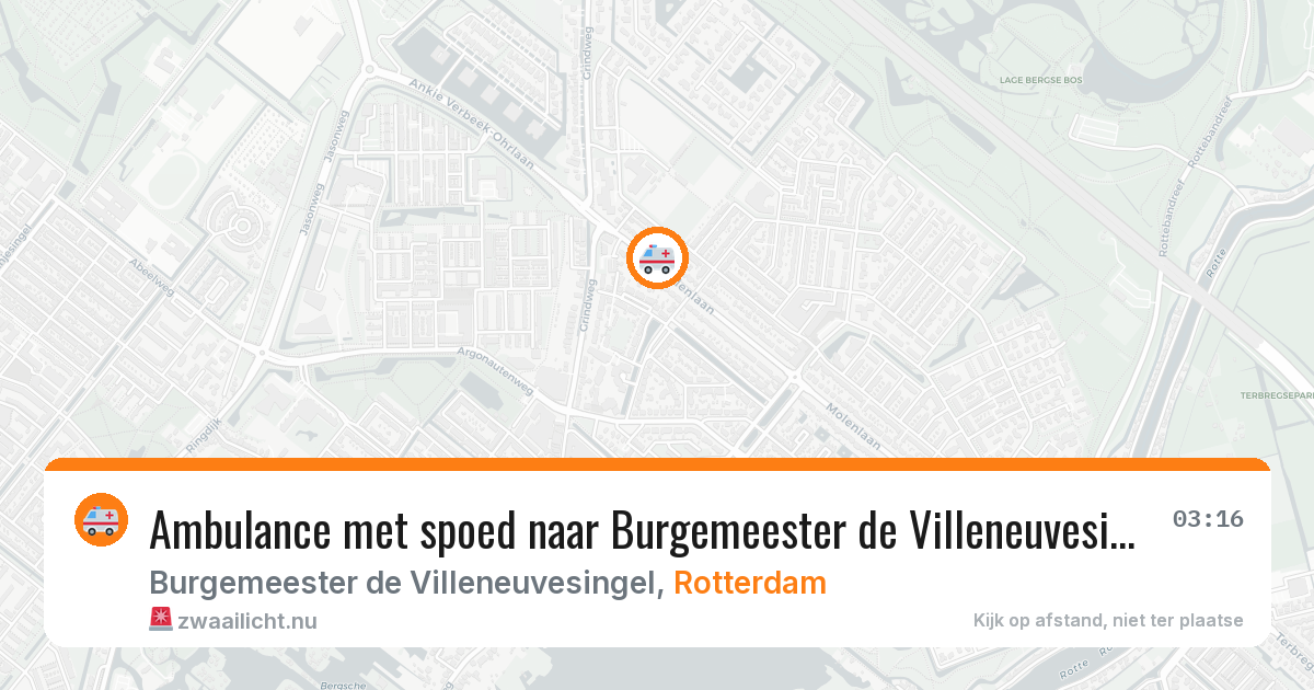 Ambulance met spoed naar Burgemeester de Villeneuvesingel in Rotterdam — 18 jul 2026