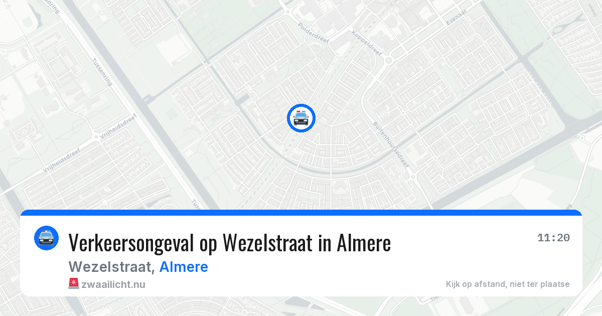 Verkeersongeval op Wezelstraat in Almere — 29 apr 2026