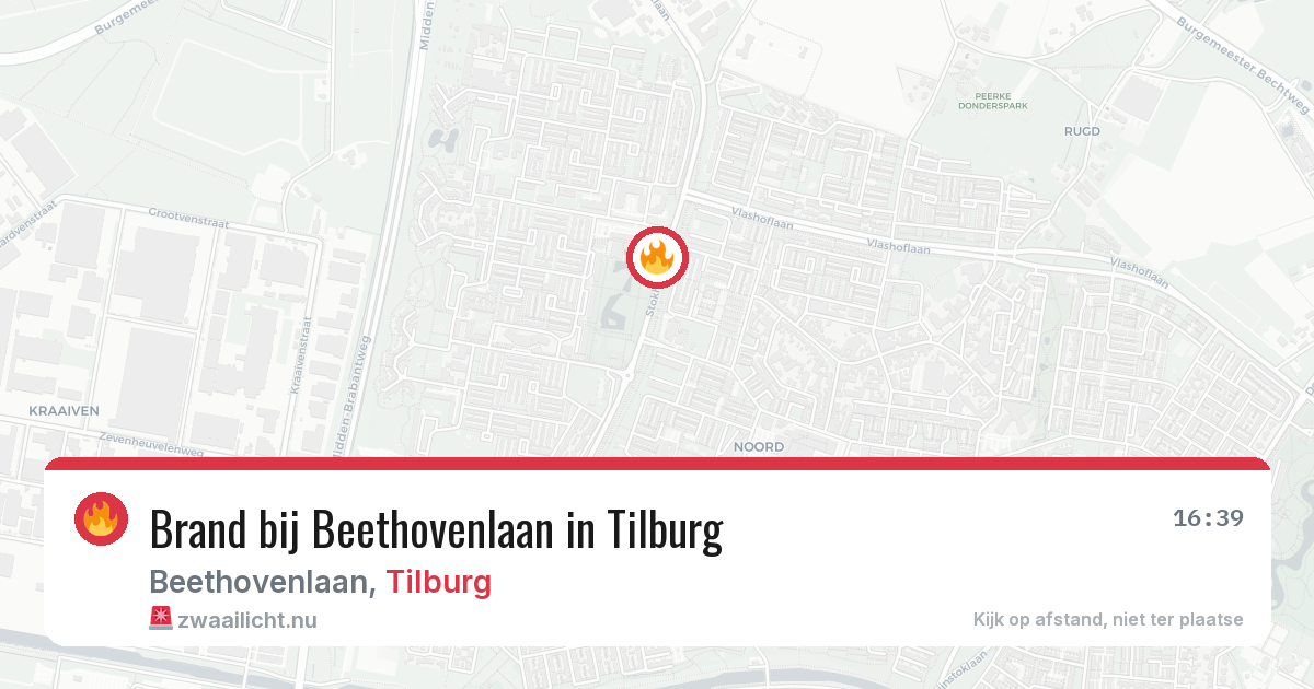 Brand bij Beethovenlaan in Tilburg — 2 mrt 2026