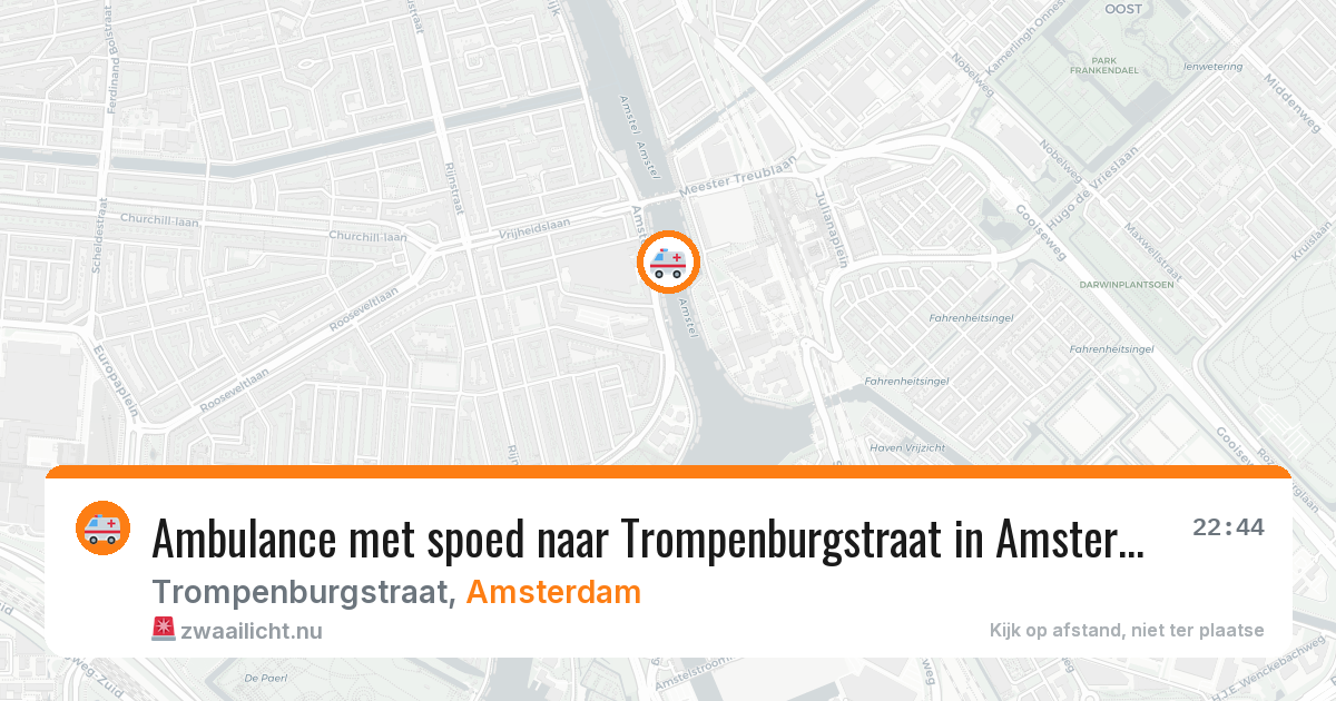 Ambulance met spoed naar Trompenburgstraat in Amsterdam — 23 apr 2026