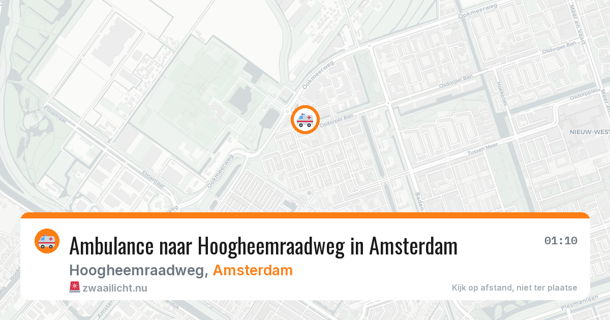 Ambulance naar Hoogheemraadweg in Amsterdam — 20 mei 2026