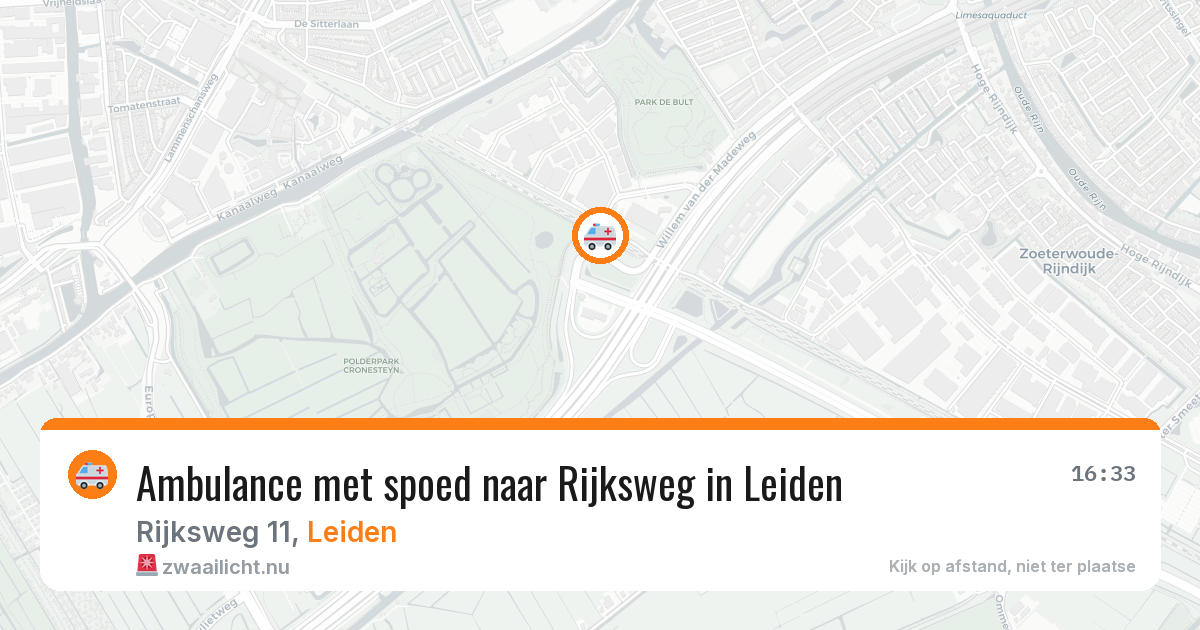Ambulance met spoed naar Rijksweg in Leiden — 16 jan 2026