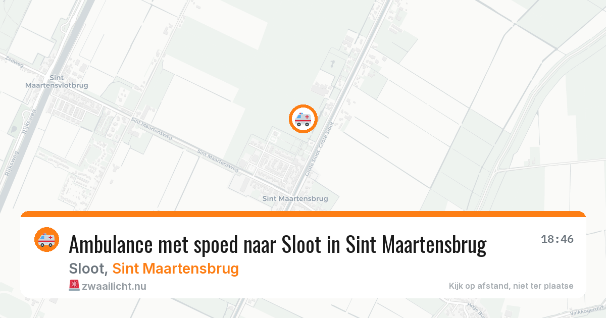 Ambulance met spoed naar Sloot in Sint Maartensbrug — 2 jul 2026