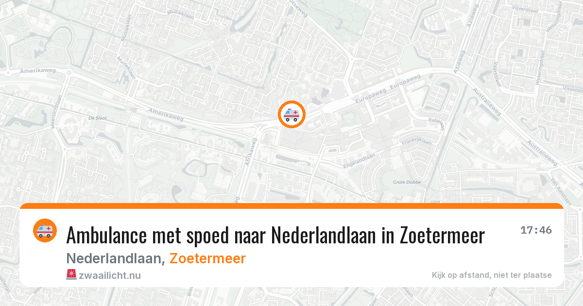 Ambulance met spoed naar Nederlandlaan in Zoetermeer — 5 mei 2026
