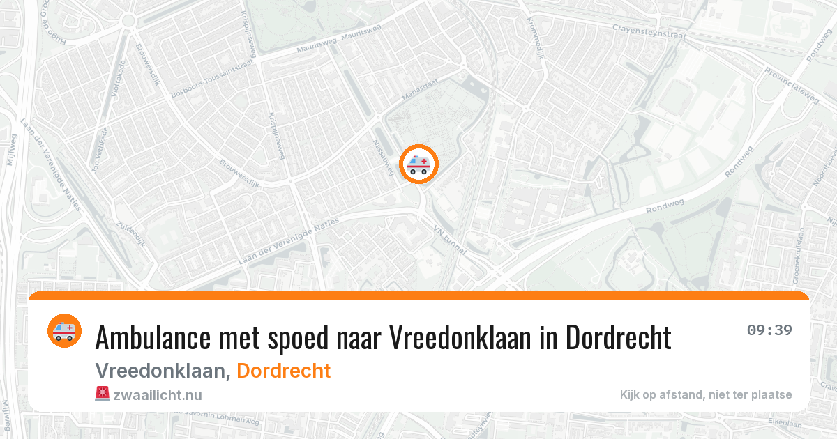 Ambulance met spoed naar Vreedonklaan in Dordrecht — 6 jun 2026