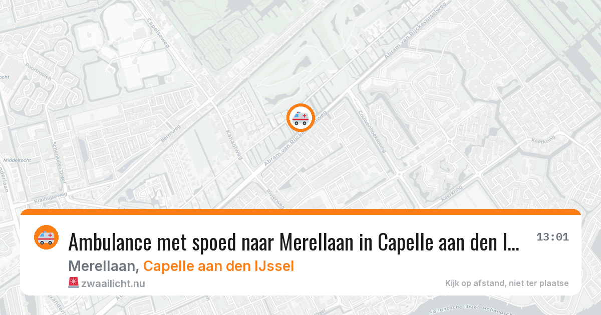 Ambulance met spoed naar Merellaan in Capelle aan den IJssel — 31 mei 2026