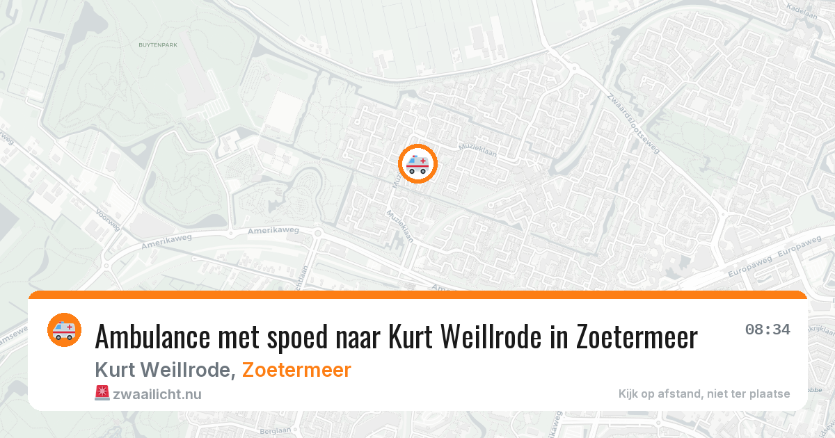 Ambulance met spoed naar Kurt Weillrode in Zoetermeer — 9 mei 2026