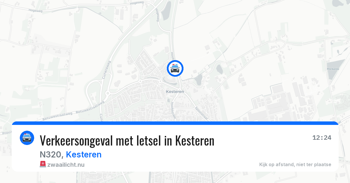 Verkeersongeval met letsel in Kesteren — 19 apr 2026