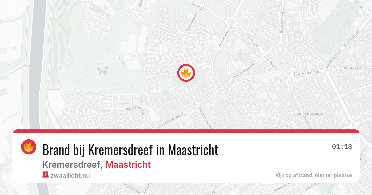 Brand bij Kremersdreef in Maastricht — 18 jun 2026