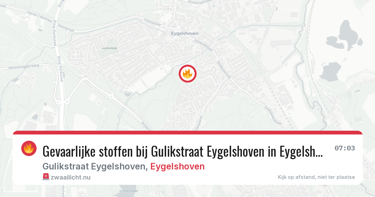 Gevaarlijke stoffen bij Gulikstraat Eygelshoven in Eygelshoven — 15 mei 2026