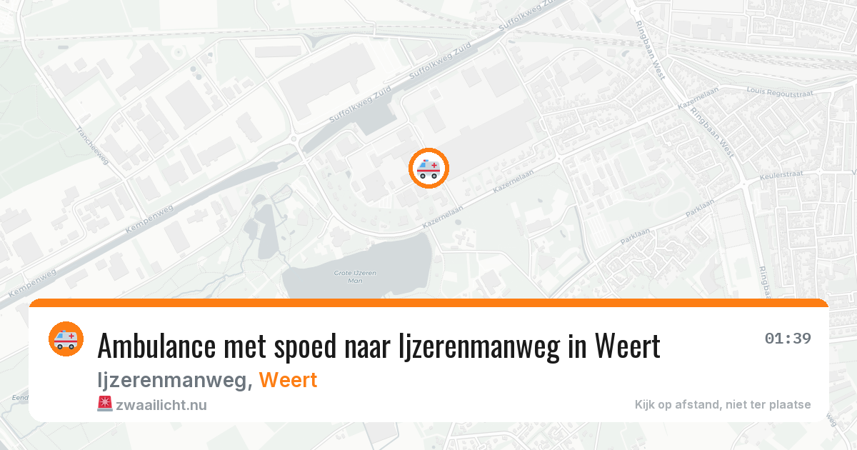 Ambulance met spoed naar Ijzerenmanweg in Weert — 4 jun 2026