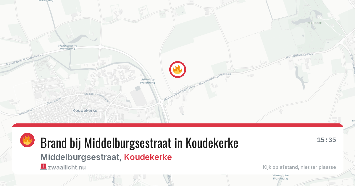 Brand bij Middelburgsestraat in Koudekerke — 16 mei 2026
