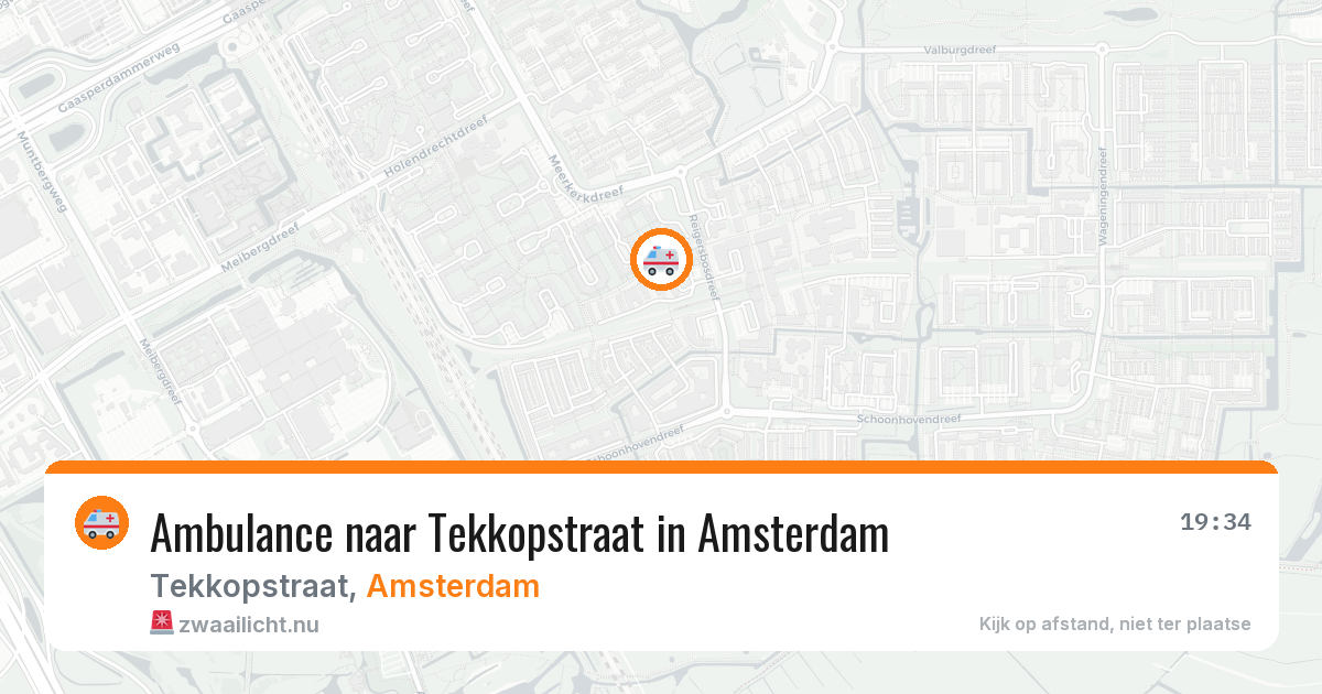 Ambulance naar Tekkopstraat in Amsterdam — 25 mei 2026
