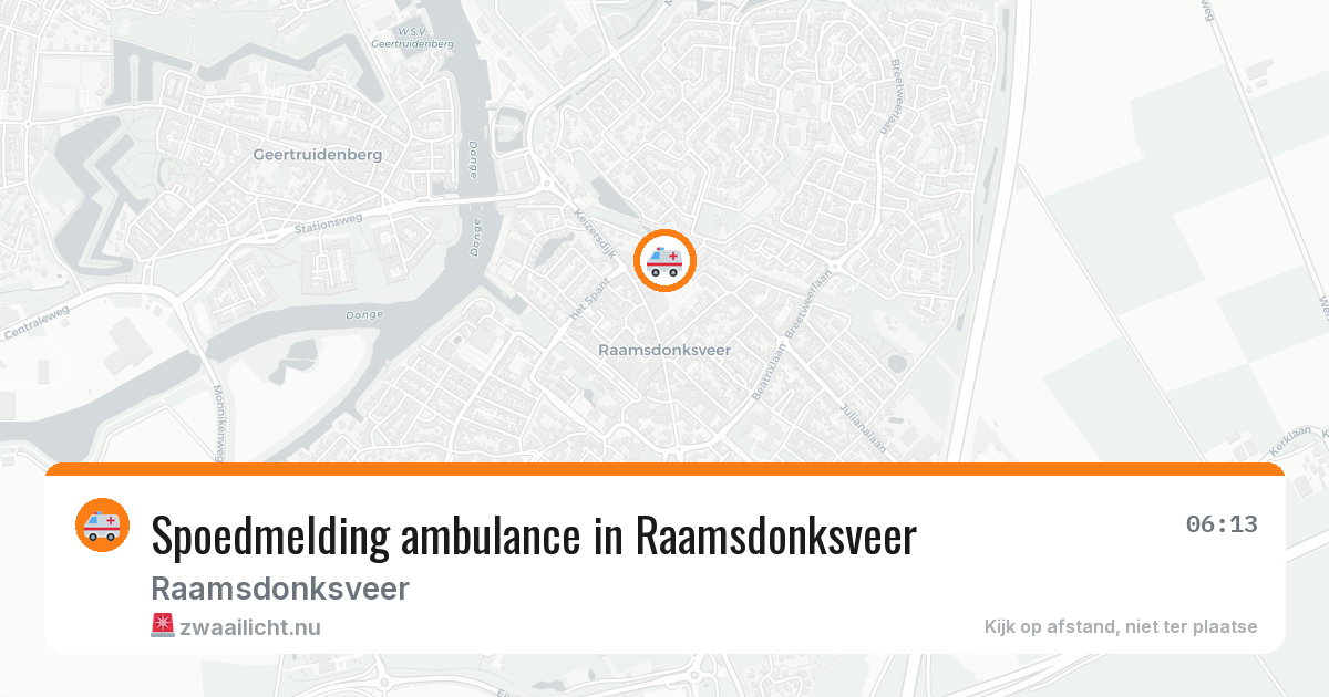 Spoedmelding ambulance in Raamsdonksveer — 20 jul 2026