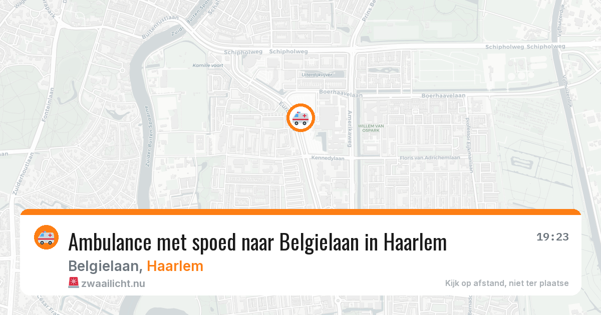 Ambulance met spoed naar Belgielaan in Haarlem — 19 jul 2026