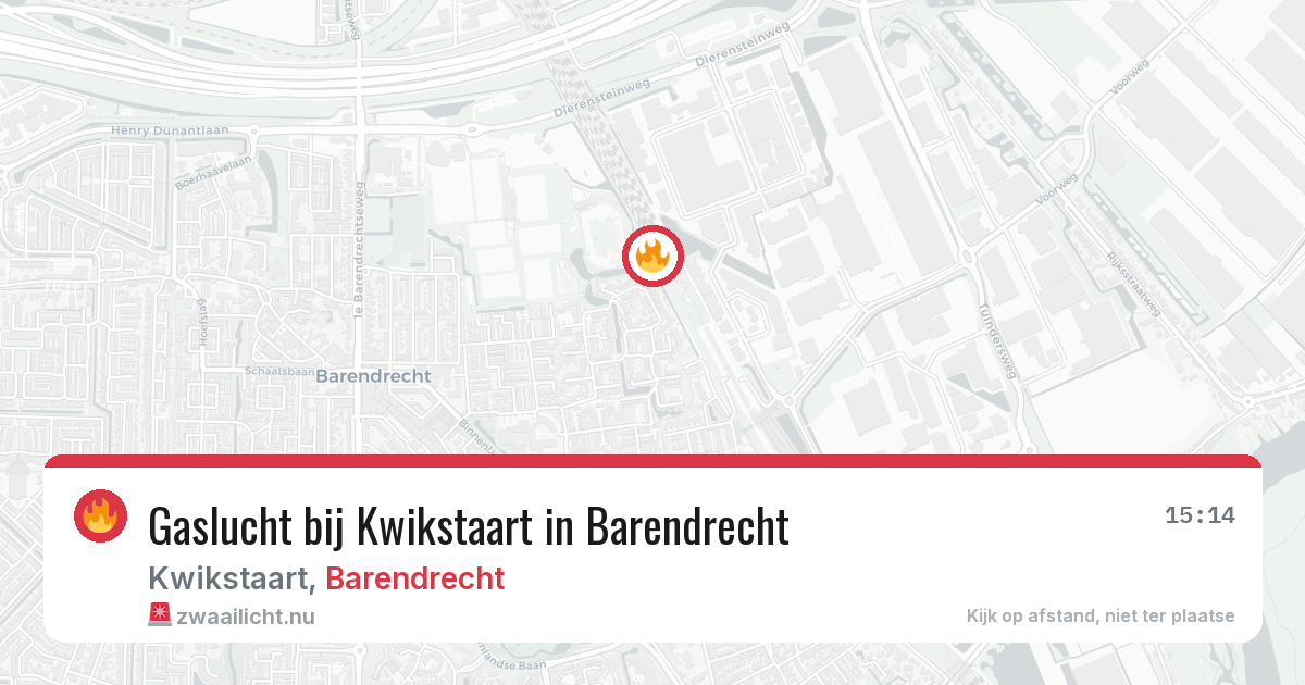 Gaslucht bij Kwikstaart in Barendrecht — 20 apr 2026