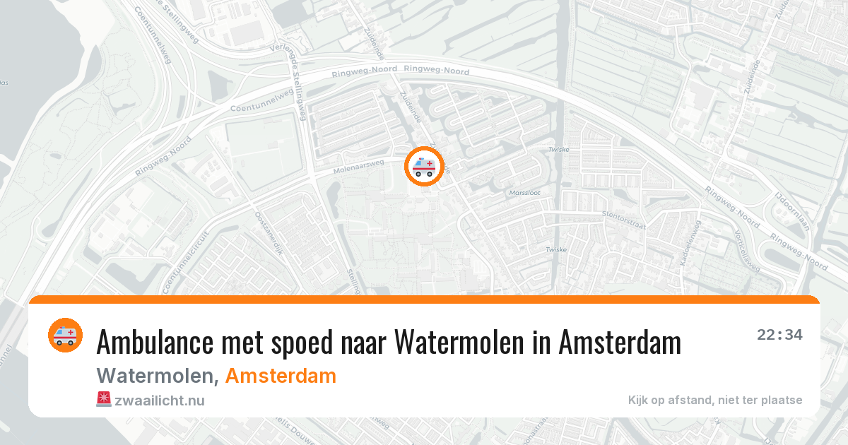 Ambulance met spoed naar Watermolen in Amsterdam — 25 apr 2026