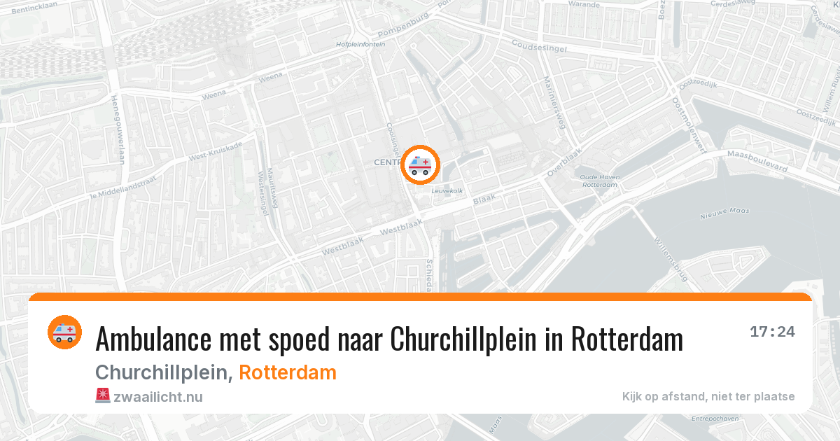 Ambulance met spoed naar Churchillplein in Rotterdam — 20 jul 2026
