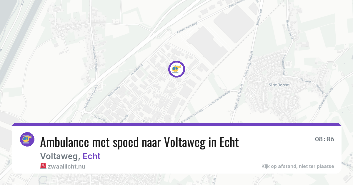 Ambulance met spoed naar Voltaweg in Echt — 15 jul 2026